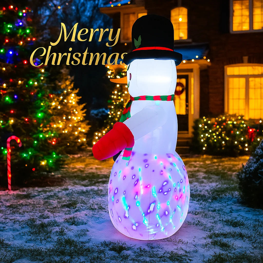 2.4M/8FT Inflatable Snowman Outdoor Christmas Decorations Home Inflatable Toy with LED Lights Yard Xmas Ornaments Decor Supplies