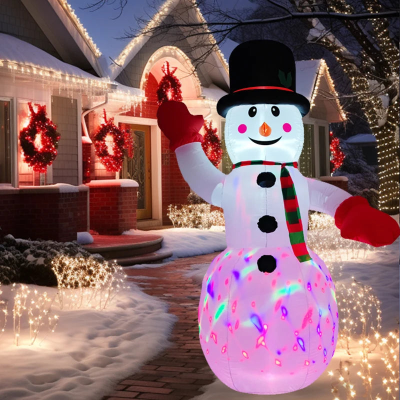 2.4M/8FT Inflatable Snowman Outdoor Christmas Decorations Home Inflatable Toy with LED Lights Yard Xmas Ornaments Decor Supplies